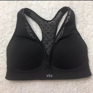 Victoria Secret VSX Black Sports Bra Polka Dot 32C
